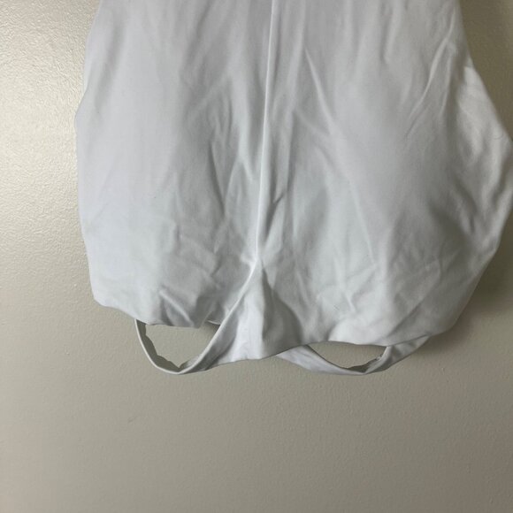 Athleta Athletic Conscious Cut Out Crop Tank Top Bra White Women’s Size XL - Picture 4 of 7
